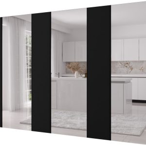 Szafa uchylna otwierana Kris 300 3LD wys 202 cm Czarny + Czarny 1079197
