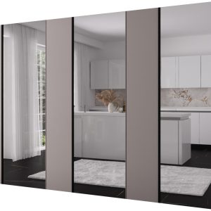 Szafa uchylna otwierana Kris 300 3LD wys 202 cm Kaszmir + Czarny 1079302