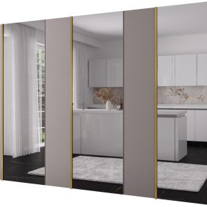 Szafa uchylna otwierana Kris 300 3LD wys 202 cm Kaszmir + Złoty 1079273