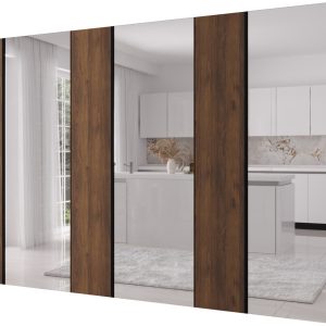 Szafa uchylna otwierana Kris 300 3LD wys 202 cm Orzech + Czarny 1079309