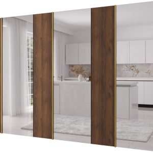 Szafa uchylna otwierana Kris 300 3LD wys 202 cm Orzech + Złoty 1079336