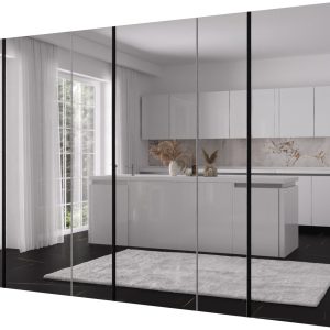 Szafa uchylna otwierana Kris 300 3LD3LM wys 202 cm Biały + Czarny 1079222