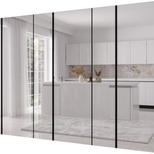Szafa uchylna otwierana Kris 300 3LD3LM wys 202 cm Czarny + Czarny 1079339
