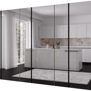Szafa uchylna otwierana Kris 300 3LD3LM wys 202 cm Kaszmir + Czarny 1079235