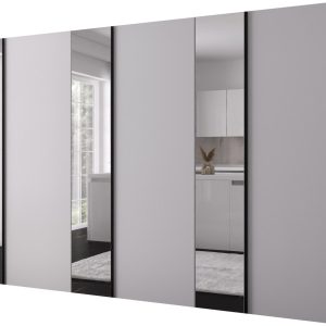 Szafa uchylna otwierana Kris 300 3LM wys 202 cm Biały + Czarny 1079284