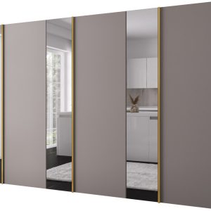 Szafa uchylna otwierana Kris 300 3LM wys 202 cm Kaszmir + Złoty 1079298