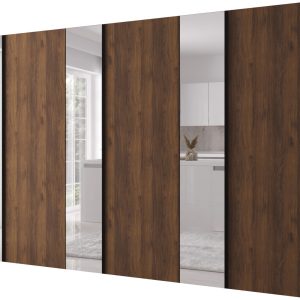 Szafa uchylna otwierana Kris 300 3LM wys 202 cm Orzech + Czarny 1079292