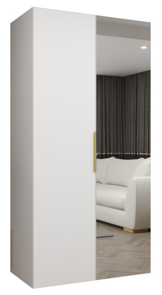 Szafa uchylna otwierana MARBELLA 2 100 wys. 202 cm biały + złoty 671226