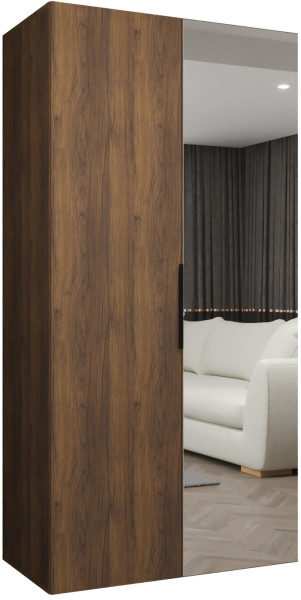 Szafa uchylna otwierana MARBELLA 2 100 wys. 202 cm orzech warmia + czarny 1035831