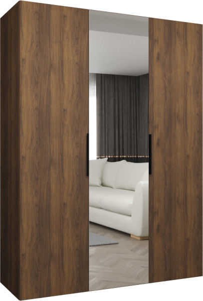 Szafa uchylna otwierana MARBELLA 2 150 wys. 202 cm orzech warmia + czarny 1035851