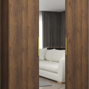 Szafa uchylna otwierana MARBELLA 2 150 wys. 202 cm orzech warmia + złoty 1039178 Szafa uchylna otwierana MARBELLA 2 150 wys. 202 cm orzech warmia + złoty 1039178