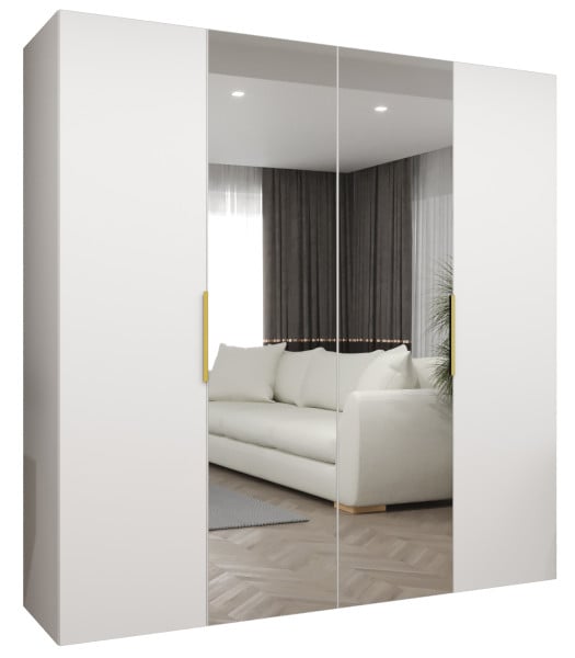 Szafa uchylna otwierana MARBELLA 2 200 wys. 202 cm biały + złoty 671231