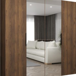 Szafa uchylna otwierana MARBELLA 2 200 wys. 202 cm orzech warmia + czarny 1035855