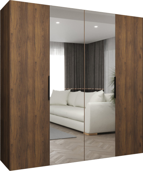 Szafa uchylna otwierana MARBELLA 2 200 wys. 202 cm orzech warmia + czarny 1035855