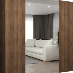 Szafa uchylna otwierana MARBELLA 2 200 wys. 202 cm orzech warmia + złoty 1035862