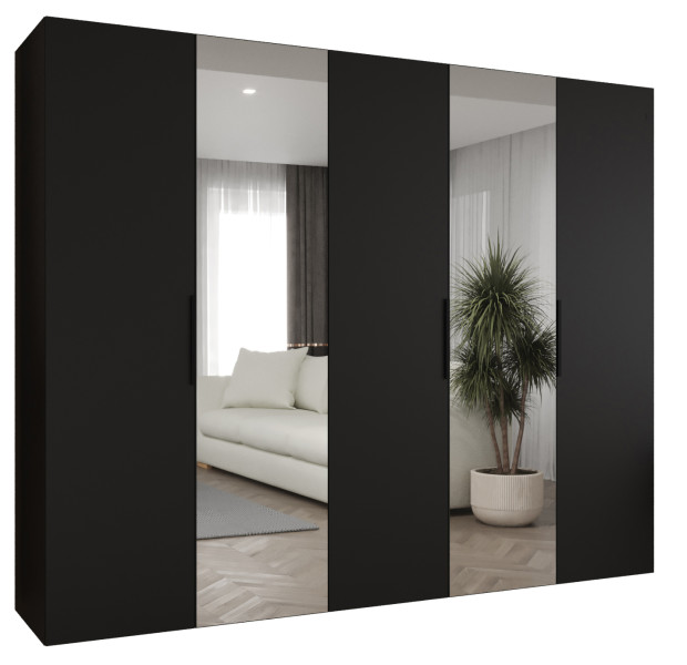 Szafa uchylna otwierana MARBELLA 2 250 wys. 202 cm czarny + czarny 671749