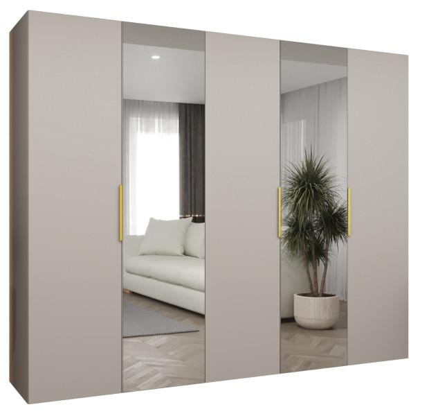 Szafa uchylna otwierana MARBELLA 2 250 wys. 202 cm kaszmir + złoty 671746
