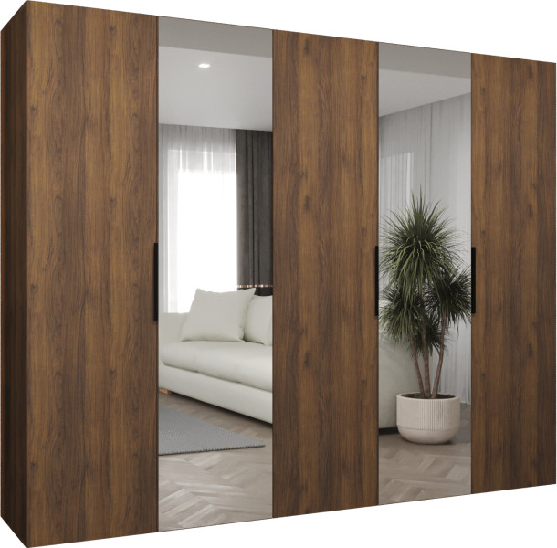Szafa uchylna otwierana MARBELLA 2 250 wys. 202 cm orzech warmia + czarny 1035850
