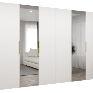 Szafa uchylna otwierana MARBELLA 2 300 wys. 202 cm biały + złoty 671158
