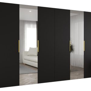 Szafa uchylna otwierana MARBELLA 2 300 wys. 202 cm czarny + złoty 670654