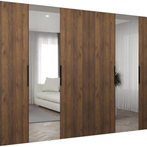 Szafa uchylna otwierana MARBELLA 2 300 wys. 202 cm orzech warmia + czarny 1036794