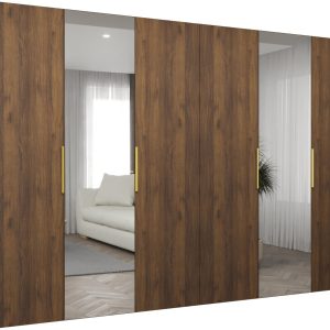 Szafa uchylna otwierana MARBELLA 2 300 wys. 202 cm orzech warmia + złoty 1036804