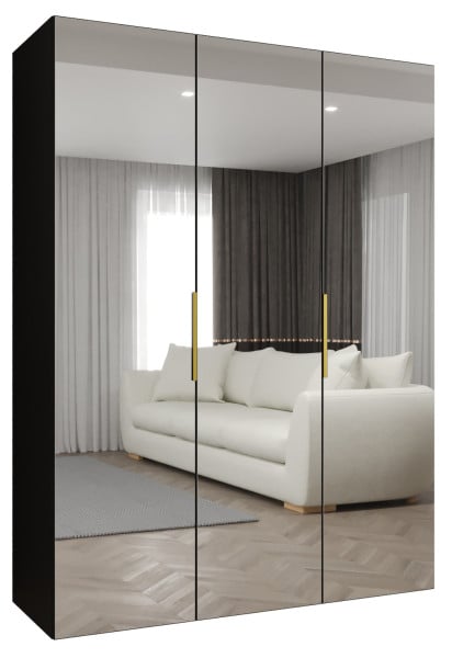 Szafa uchylna otwierana MARBELLA 3 150 wys. 202 cm czarny + złoty 678777
