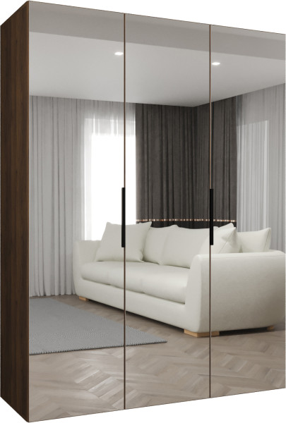 Szafa uchylna otwierana MARBELLA 3 150 wys. 202 cm orzech warmia + czarny 1035826