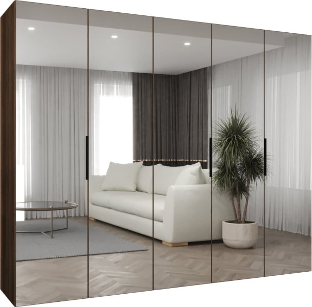 Szafa uchylna otwierana MARBELLA 3 250 wys. 202 cm orzech warmia + czarny 1035848