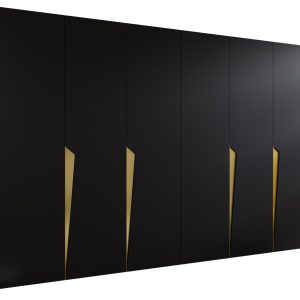 Szafa uchylna PIANO 1 300 (2X150) wys 202 cm Czarny + u Złoty 791071 Szafa uchylna PIANO 1 300 (2X150) wys 202 cm Czarny + u Złoty 791071