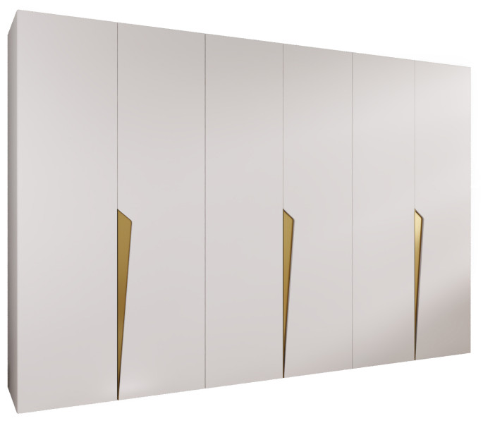 Szafa uchylna PIANO 1 300 (3X100) wys 202 cm Biały + u Złoty 791076