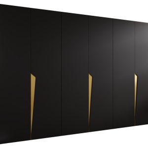 Szafa uchylna PIANO 1 300 (3X100) wys 202 cm Czarny + u Złoty 790830 Szafa uchylna PIANO 1 300 (3X100) wys 202 cm Czarny + u Złoty 790830