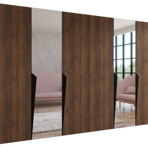 Szafa uchylna PIANO 2 300 (2X150) wys 202 cm Orzech Warmia + u Czarny 1043548 Szafa uchylna PIANO 2 300 (2X150) wys 202 cm Orzech Warmia + u Czarny 1043548