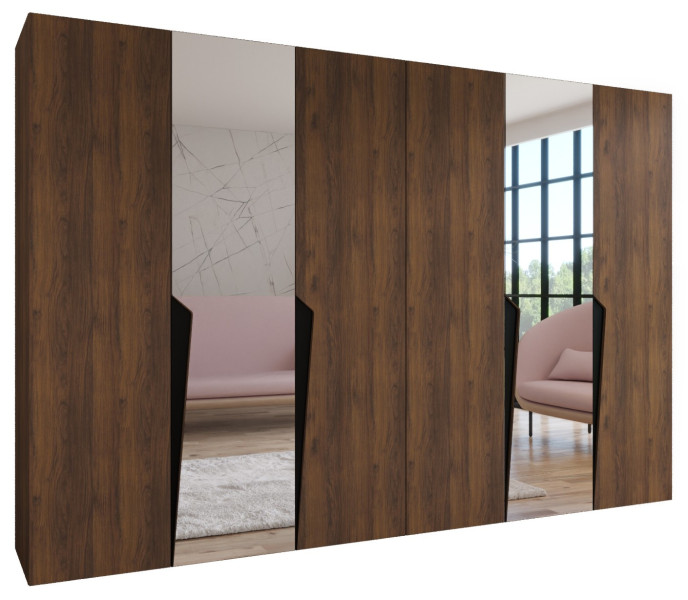 Szafa uchylna PIANO 2 300 (2X150) wys 202 cm Orzech Warmia + u Czarny 1043548