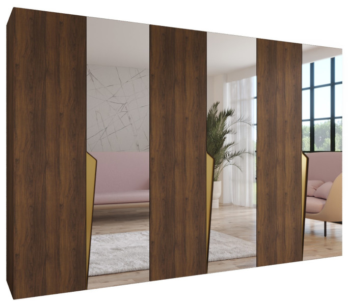 Szafa uchylna PIANO 2 300 (3X100) wys 202 cm Orzech Warmia + u Złoty 1043578