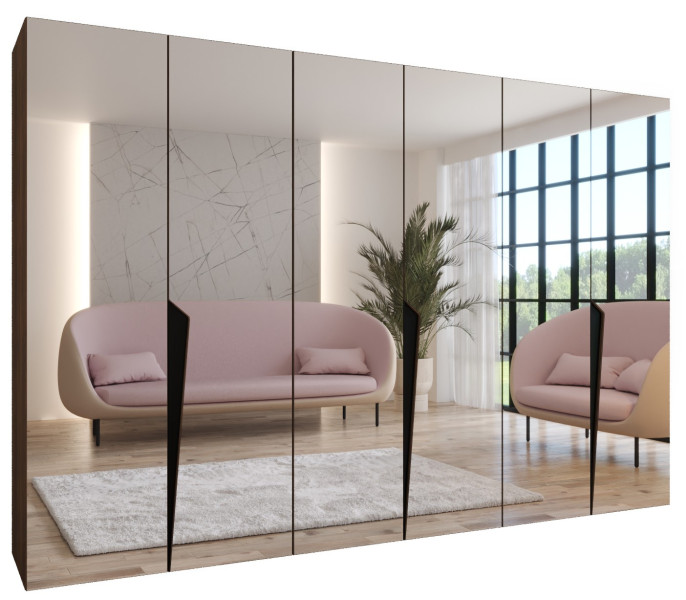 Szafa uchylna PIANO 3 300 (3X100) wys 202 cm Orzech Warmia + u Czarny 1043517