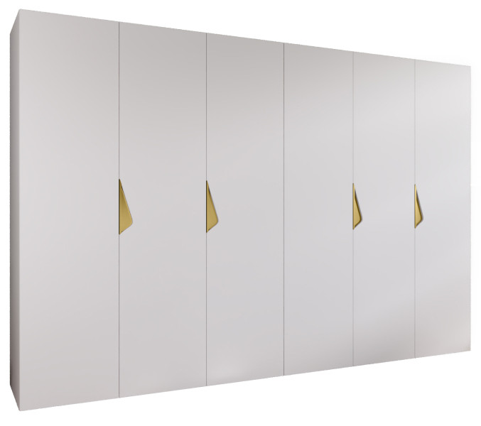 Szafa uchylna SANDI 1 300 (2X150) wys 202 cm Biały + u Złoty 791205