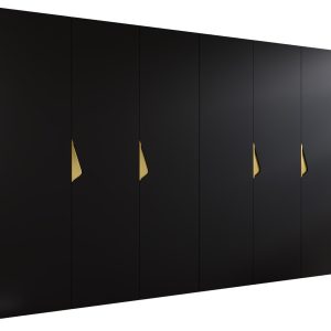 Szafa uchylna SANDI 1 300 (2X150) wys 202 cm Czarny + u Złoty 790823 Szafa uchylna SANDI 1 300 (2X150) wys 202 cm Czarny + u Złoty 790823