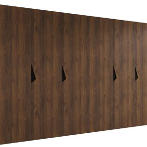 Szafa uchylna SANDI 1 300 (2X150) wys 202 cm Orzech Warmia + u Czarny 1043598 Szafa uchylna SANDI 1 300 (2X150) wys 202 cm Orzech Warmia + u Czarny 1043598