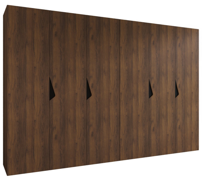 Szafa uchylna SANDI 1 300 (2X150) wys 202 cm Orzech Warmia + u Czarny 1043598