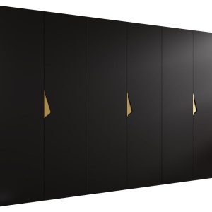 Szafa uchylna SANDI 1 300 (3X100) wys 202 cm Czarny + u Złoty 791162