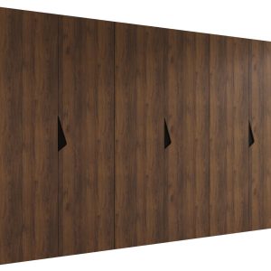 Szafa uchylna SANDI 1 300 (3X100) wys 202 cm Orzech Warmia + u Czarny 1043557