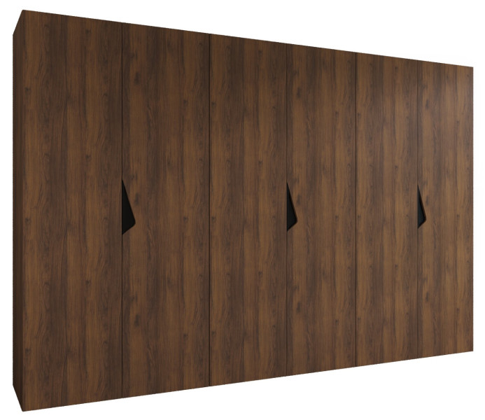 Szafa uchylna SANDI 1 300 (3X100) wys 202 cm Orzech Warmia + u Czarny 1043557