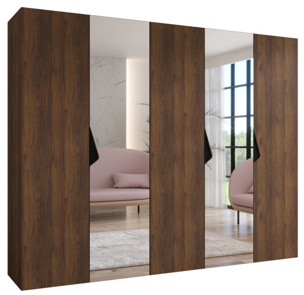 Szafa uchylna SANDI 2 250 wys 202 cm Orzech Warmia + u Czarny 1043527
