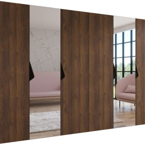 Szafa uchylna SANDI 2 300 (2X150) wys 202 cm Orzech Warmia + u Czarny 1043513