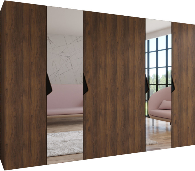 Szafa uchylna SANDI 2 300 (2X150) wys 202 cm Orzech Warmia + u Czarny 1043513