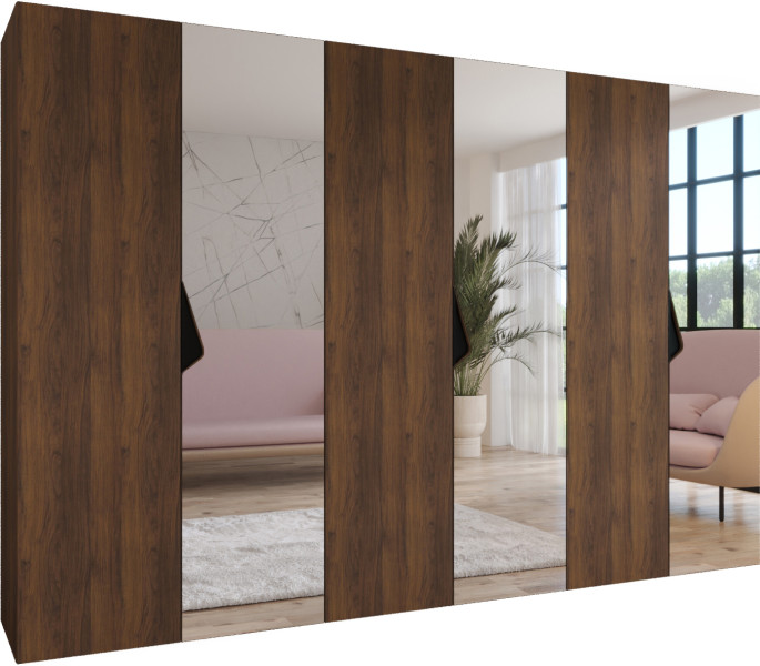 Szafa uchylna SANDI 2 300 (3X100) wys 202 cm Orzech Warmia + u Czarny 1043512