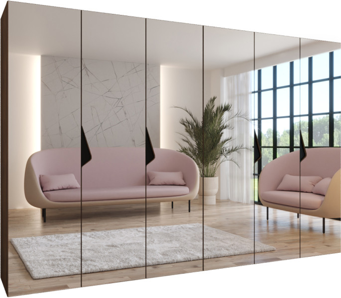 Szafa uchylna SANDI 3 300 (2X150) wys 202 cm Orzech Warmia + u Czarny 1043606