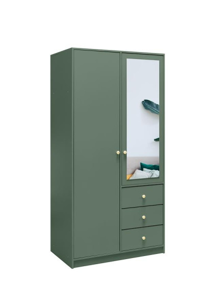 Szafa uchylna z lustrem 100 cm RAINBOW II butelkowa zieleń 351138