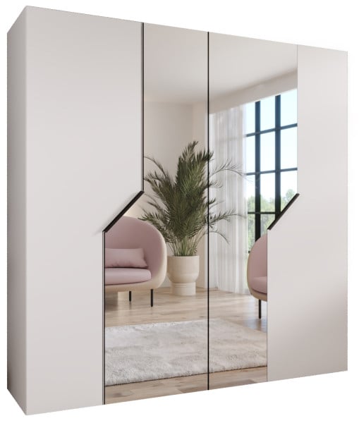 Szafa uchylna z lustrem ANDREW 2 200 wys 202 cm Biały + u Czarny 787759